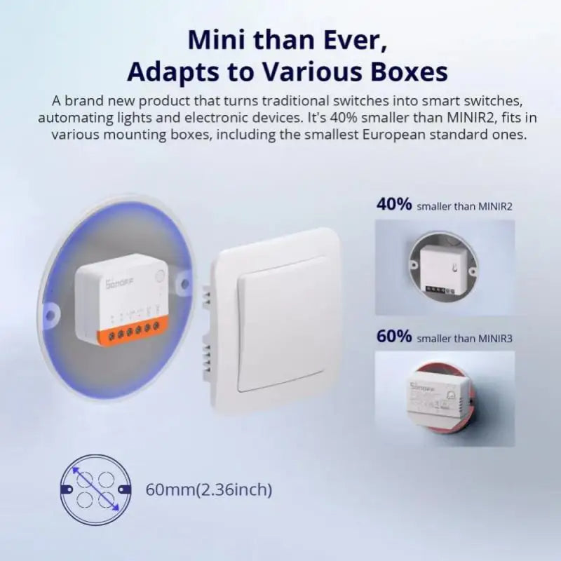 SONOFF MINIR4 Wi-Fi Smart Switch 10A Mini Relay Module